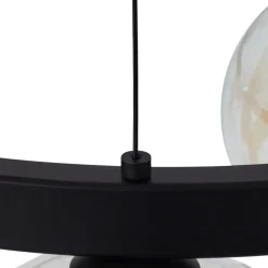 Lucande Pendellamper > hængelampe Marvi, Ø 68 cm, sort, glas, metal