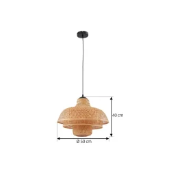 Pendellamper ^ Lucande hængelampe Rasmina, bambus, Ø 50 cm, 1 lyskilde