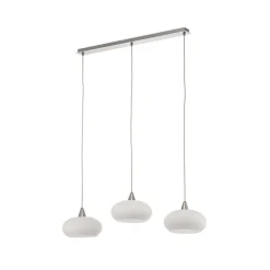 Pendellamper|Pendellamper ^ Lucande hængelampe Sharvil, 3 lyskilder, hvid, glas, 97 cm