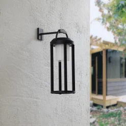 Solcellelamper|Terrassebelysning ^ Lucande 2-i-1 LED-solcellelampe Tilena, sort, rund, aluminium