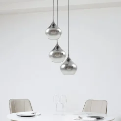 Lucande Pendellamper > Jarven hængelampe, 3 lyskilder, sort, glas