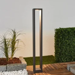 Gadebelysning ^ Lucande Jupp LED-vejlampe, 90 cm, antracit, metal, IP54