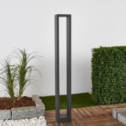 Gadebelysning ^ Lucande Jupp LED-vejlampe, 90 cm, antracit, metal, IP54