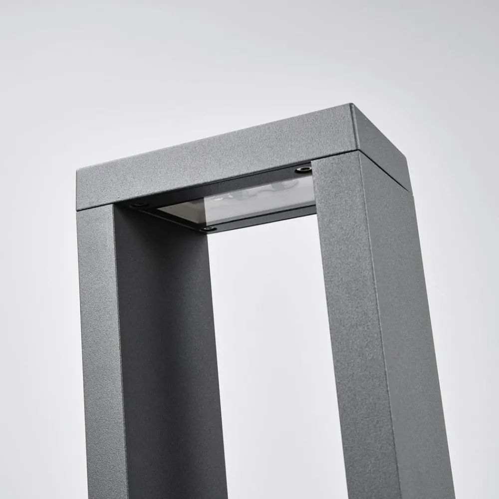 Gadebelysning ^ Lucande Jupp LED-vejlampe, 90 cm, antracit, metal, IP54