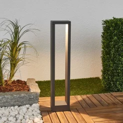 Terrassebelysning|Gadebelysning ^ Lucande Jupp LED-vejlampe, sæt med 4, 60 cm, antracit, IP54