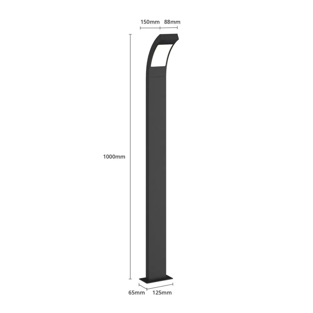 Lucande Terrassebelysning|Gadebelysning > Juvia LED-vejlampe, 100 cm, antracit, metal, IP54