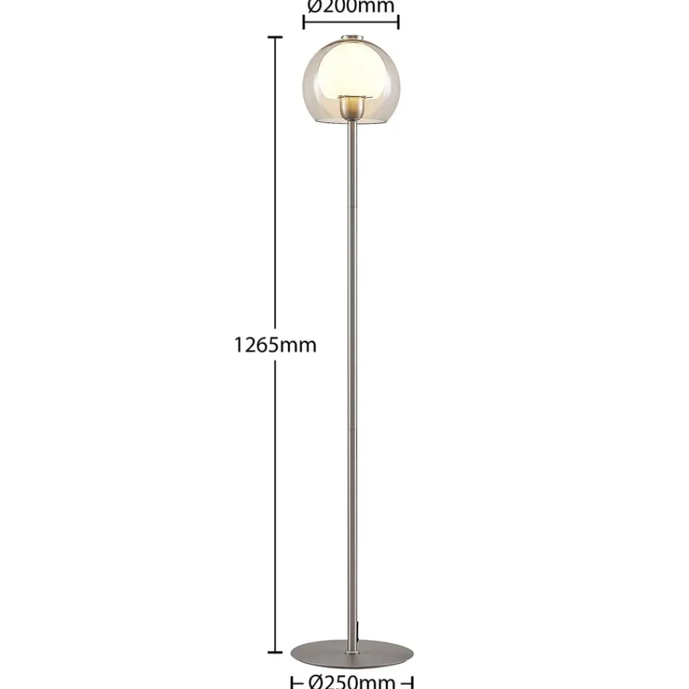 Lucande Gulvlamper > Kaiya gulvlampe med glasskærm