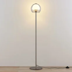 Lucande Gulvlamper > Kaiya gulvlampe med glasskærm
