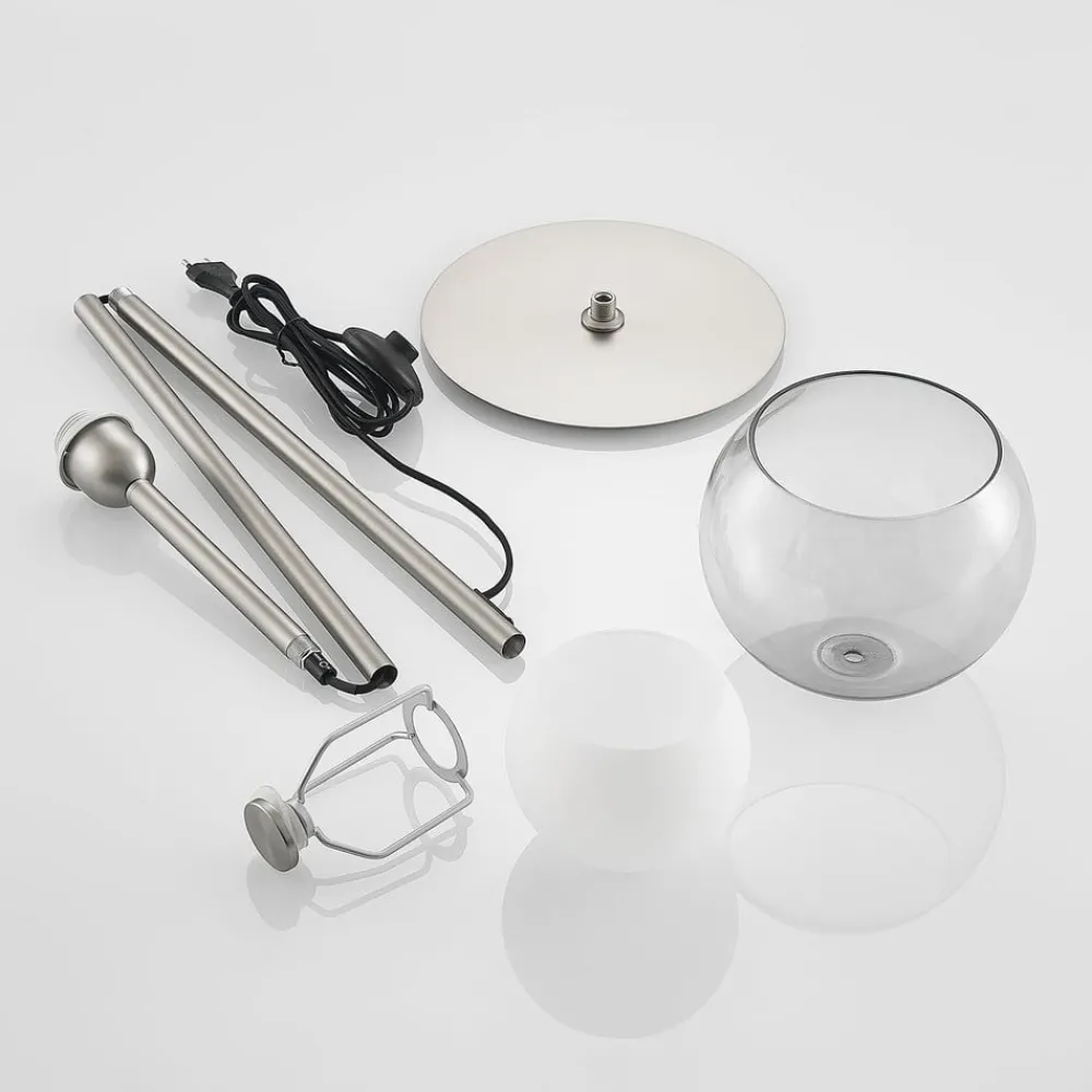 Lucande Gulvlamper > Kaiya gulvlampe med glasskærm