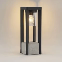 Lucande Terrassebelysning|Sokkellamper > Kalisa sokkellampe, E27, IP44, 42 cm, grå, metal