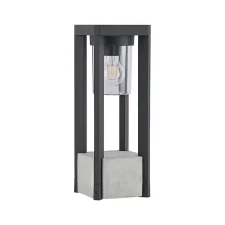 Lucande Terrassebelysning|Sokkellamper > Kalisa sokkellampe, E27, IP44, 42 cm, grå, metal