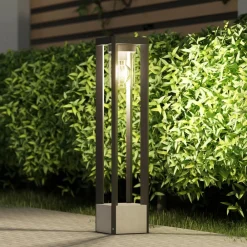 Lucande Terrassebelysning|Gadebelysning > Kalisa vejlampe, E27, IP44, 70 cm, grå, metal