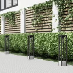 Lucande Terrassebelysning|Gadebelysning > Kalisa vejlampe, E27, IP44, 70 cm, grå, metal