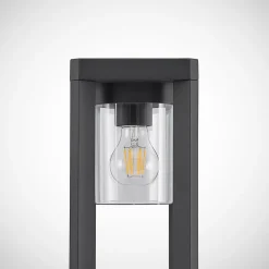Lucande Terrassebelysning|Gadebelysning > Kalisa vejlampe, E27, IP44, 70 cm, grå, metal
