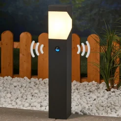 Lucande Sokkellamper Med Sensor|Sokkellamper > Kiran sokkellampe, 60 cm, sensor, grå, IP44, E27