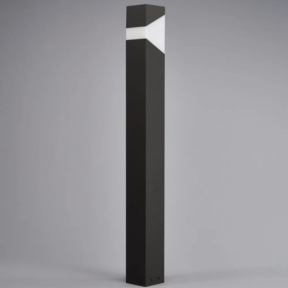 Terrassebelysning|Gadebelysning ^ Lucande Kiran vejlampe, 100 cm, grå, metal, IP44, E27