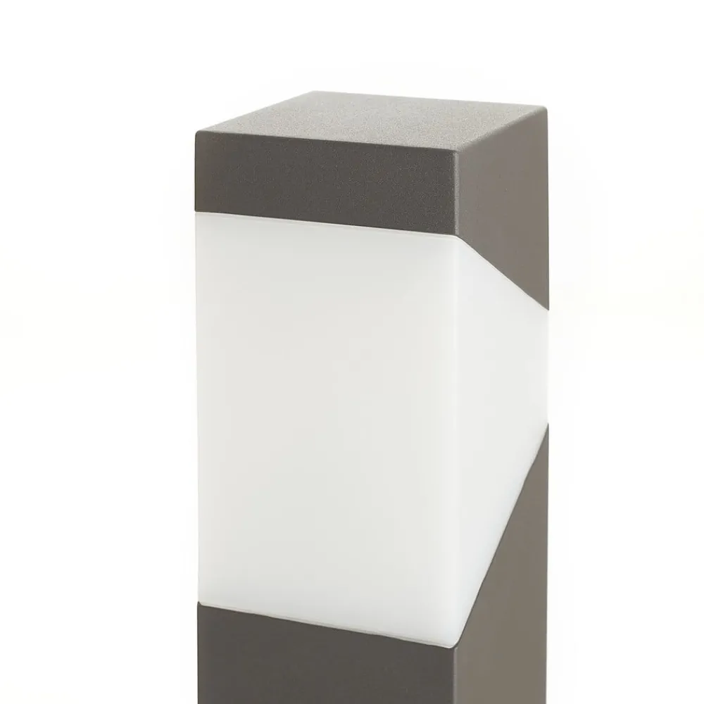 Terrassebelysning|Gadebelysning ^ Lucande Kiran vejlampe, 100 cm, grå, metal, IP44, E27
