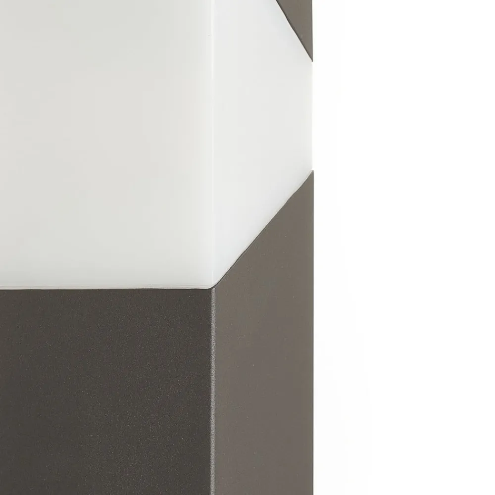 Terrassebelysning|Gadebelysning ^ Lucande Kiran vejlampe, 100 cm, grå, metal, IP44, E27