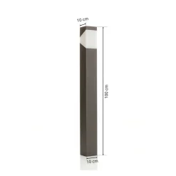 Terrassebelysning|Gadebelysning ^ Lucande Kiran vejlampe, 100 cm, grå, metal, IP44, E27