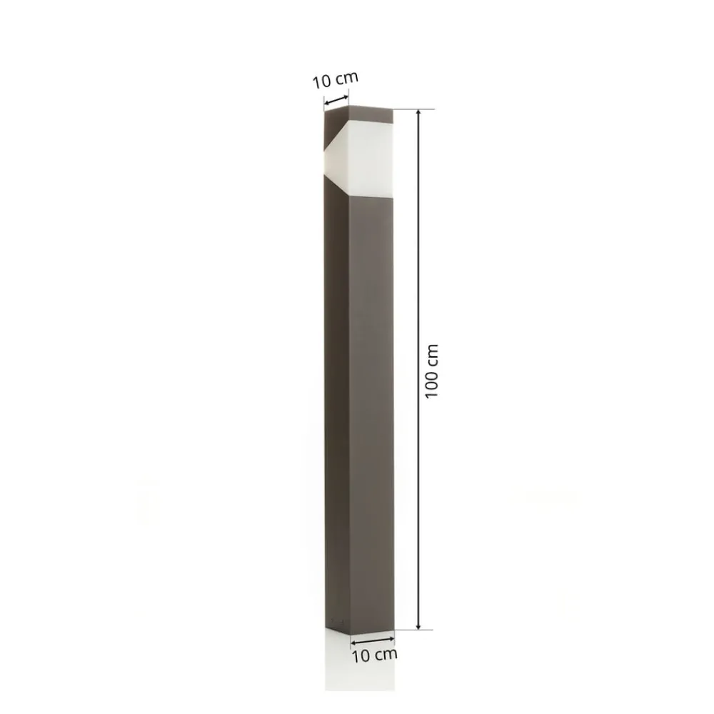 Terrassebelysning|Gadebelysning ^ Lucande Kiran vejlampe, 100 cm, grå, metal, IP44, E27
