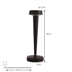 Dekorationsbelysning ^ Lucande LED-batteridrevet lysestage Lea, vase, mørkebrun, 28 cm