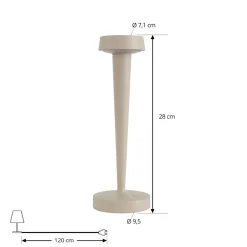 Dekorationsbelysning ^ Lucande LED-batteridrevet lysestage Lea, vase, beige, 28 cm