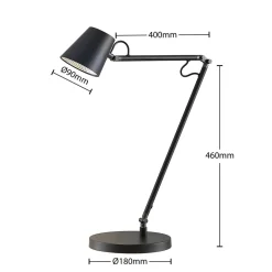 Arbejdsrum/Kontor|Bordlamper ^ Lucande LED-bordlampe Tarris, højde 46 cm, sort
