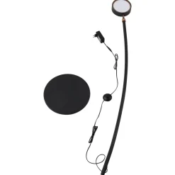 Gulvlamper|Gulvlamper ^ Lucande LED-buelampe Boga, sort, metal, dæmpbar