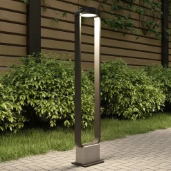 Terrassebelysning|Gadebelysning ^ Lucande LED-gadelampe Belna, 100 cm, antracit, beton, IP65