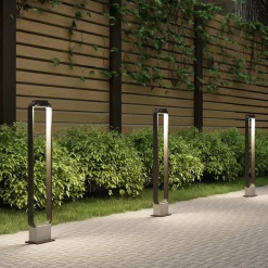 Terrassebelysning|Gadebelysning ^ Lucande LED-gadelampe Belna, 100 cm, antracit, beton, IP65
