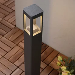 Lucande Terrassebelysning|Gadebelysning > LED-gadelampe Bernd, 60 cm, antracit, aluminium