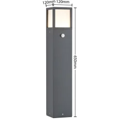 Lucande Gadebelysning Med Sensor|Terrassebelysning > LED-gadelampe Dewari, bevægelsessensor, 65 cm, IP54