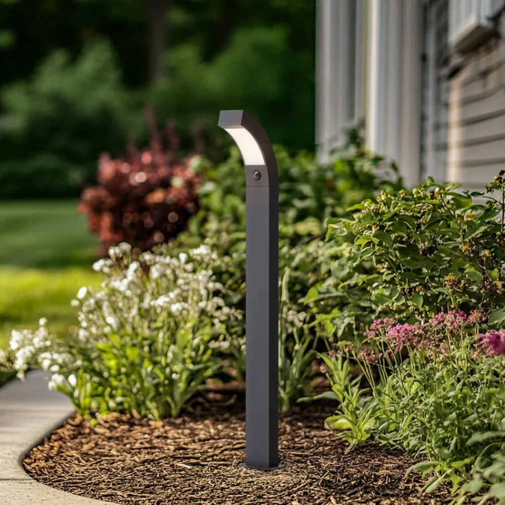 Gadebelysning Med Sensor|Gadebelysning ^ Lucande LED-gadelampe Lennik, sensor, 100 cm, antracit
