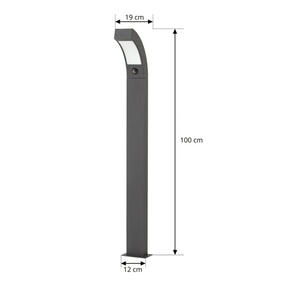 Gadebelysning Med Sensor|Gadebelysning ^ Lucande LED-gadelampe Lennik, sensor, 100 cm, antracit