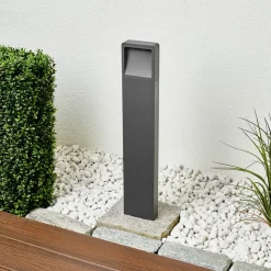 Terrassebelysning|Gadebelysning ^ Lucande LED-gadelampe Leya, 65 cm, antracit, metal, IP54