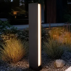 Lucande Terrassebelysning|Gadebelysning > LED-gadelampe Lirka, 2 lyskilder, grå, metal, 60 cm