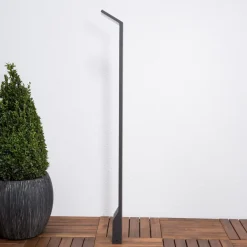 Gadebelysning ^ Lucande LED-gadelampe Nevio, antracit, metal, 100 cm