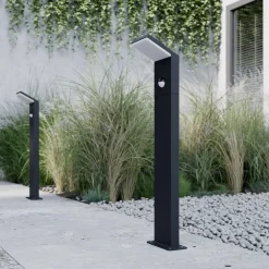 Lucande Gadebelysning Med Sensor|Terrassebelysning > LED-gadelampe Nevio, sensor, 60 cm, antracit