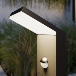 Lucande Gadebelysning Med Sensor|Terrassebelysning > LED-gadelampe Nevio, sensor, 60 cm, antracit