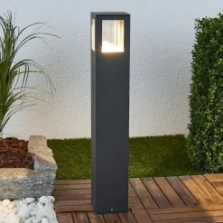 Terrassebelysning ^ Lucande LED-gadelampe Nicola, 65 cm, antracit, P54