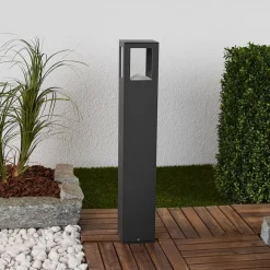 Terrassebelysning ^ Lucande LED-gadelampe Nicola, 65 cm, antracit, P54
