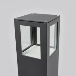 Terrassebelysning ^ Lucande LED-gadelampe Nicola, 65 cm, antracit, P54