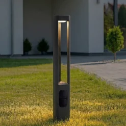 Lucande Terrassebelysning|Gadebelysning > LED-gadelampe Pirron, højde 80 cm, stikkontakt, IP54
