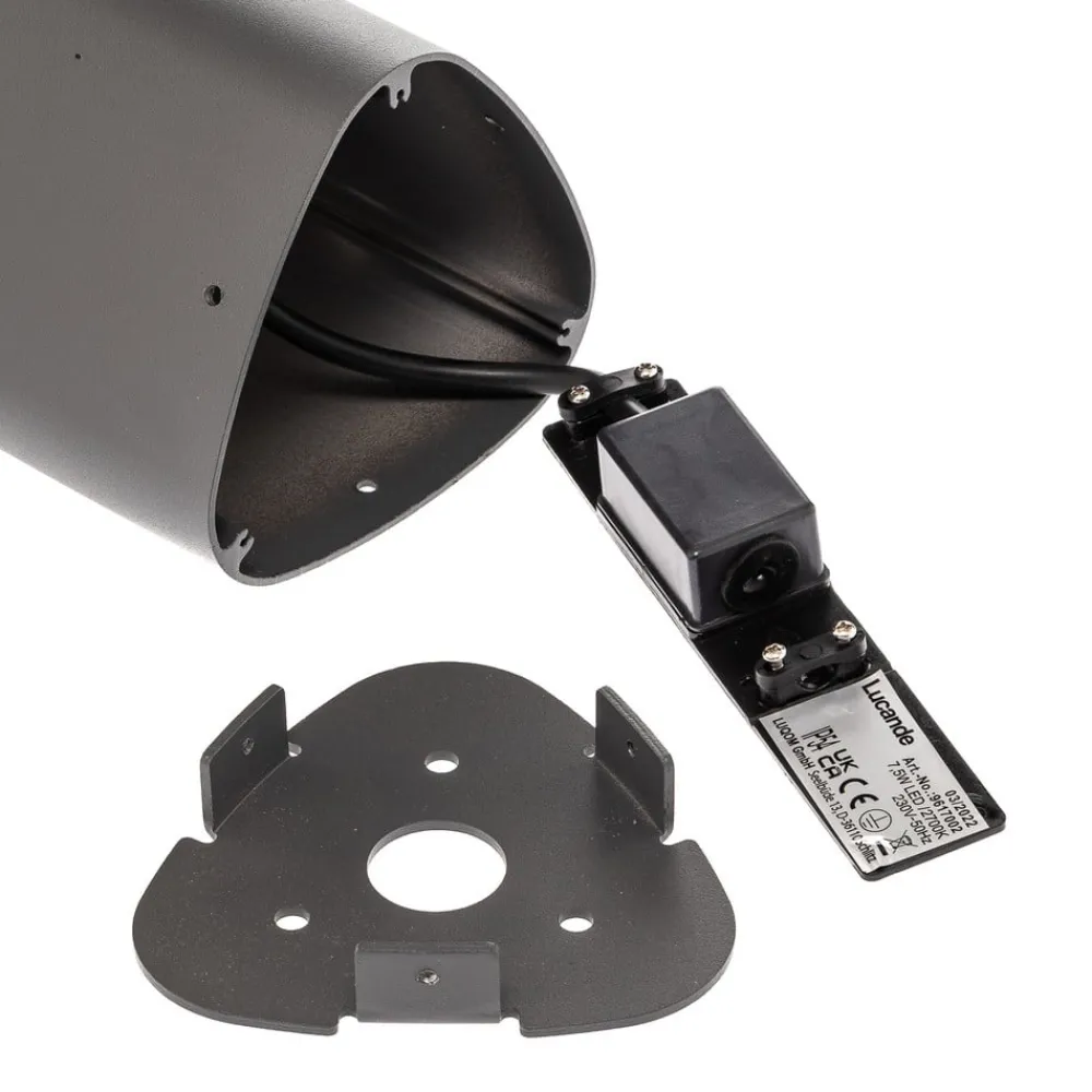 Terrassebelysning|Gadebelysning ^ Lucande LED-gadelampe Pirron, 80 cm, trekantet, IP54