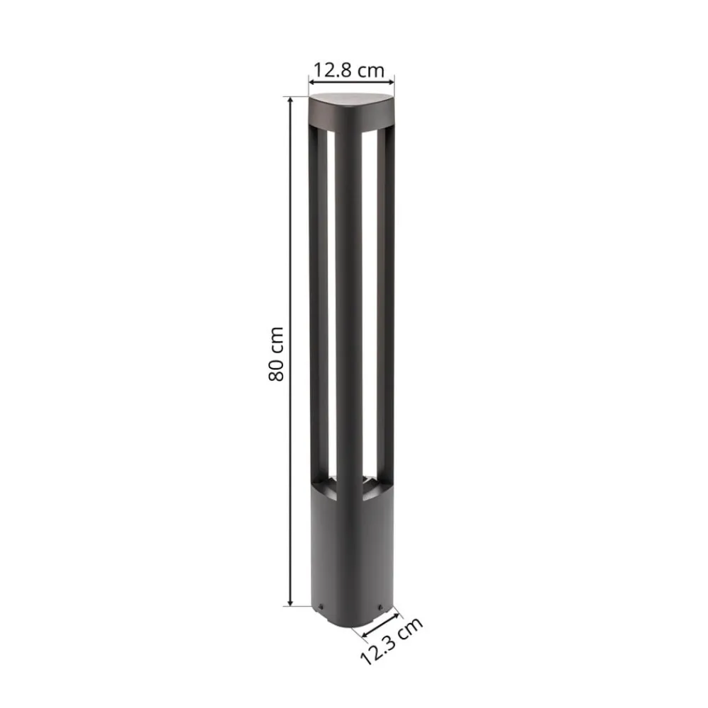 Terrassebelysning|Gadebelysning ^ Lucande LED-gadelampe Pirron, 80 cm, trekantet, IP54