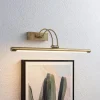Lucande Væglamper > LED-gallerilampe Dimitrij, buet, messing, metal