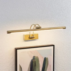 Lucande Væglamper > LED-gallerilampe Dimitrij, buet, messing, metal