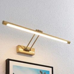 Gang|Væglamper ^ Lucande LED-gallerilampe Dimitrij, messing, metal, 54 cm