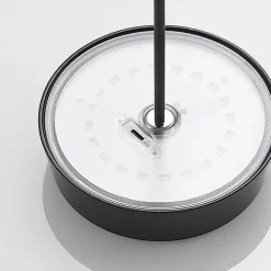 Terrassebelysning|Bordlamper ^ Lucande LED genopladelig bordlampe Tibia, sort, aluminium, USB, IP54