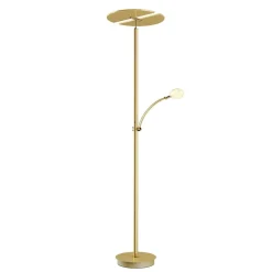 Pendellamper|Gulvlamper ^ Lucande LED-gulvlampe Anniki, messing, justerbar, dæmpbar